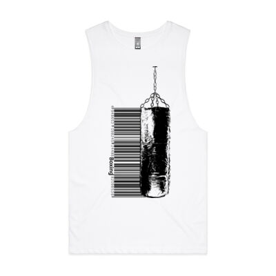 Men's Boxing Bag Tank with back print White Thumbnail