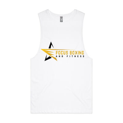 Men's Logo Singlet White with back print Thumbnail